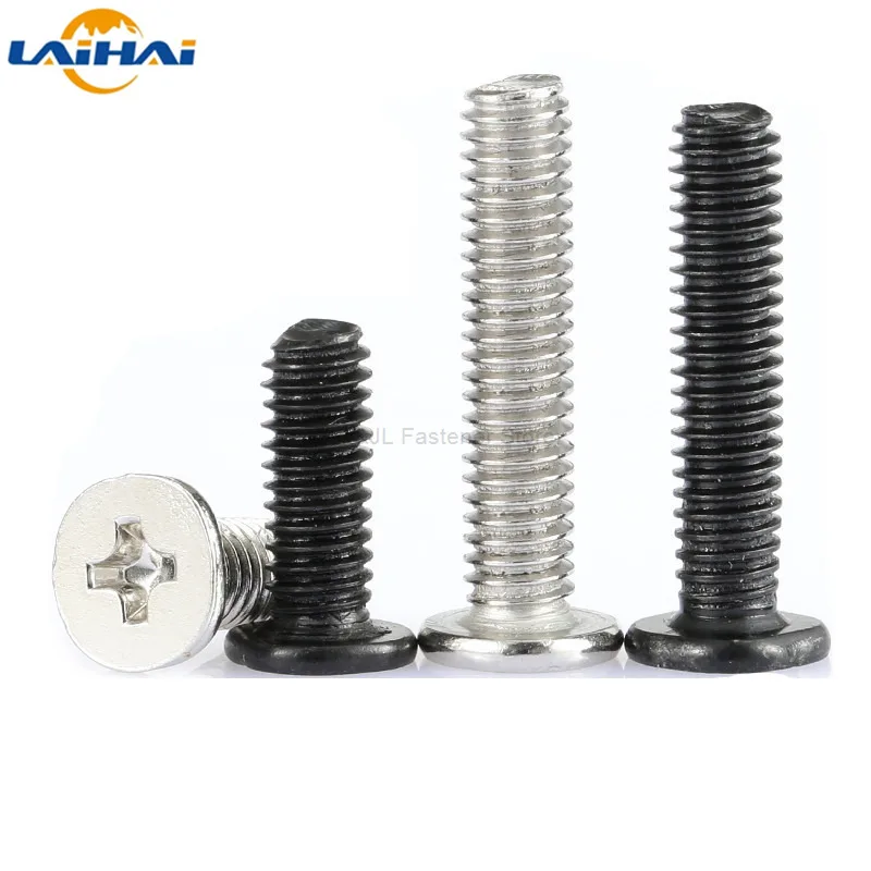 25/50 шт. M1.2 M1.4 M1.6 M2 M2.5 M3 Mini Micro Cross Phillips ультратонкая низкая рифленая поверхность для