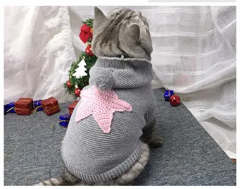 

Autumn and winter to keep warm cats sweater yarn pet clothing with hood clothes