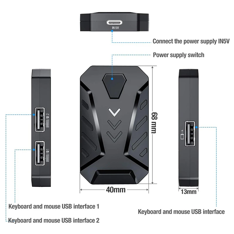 Plug and Play Bluetooth PUBG контроллер геймпад Мобильная клавиатура мышь конвертер адаптер