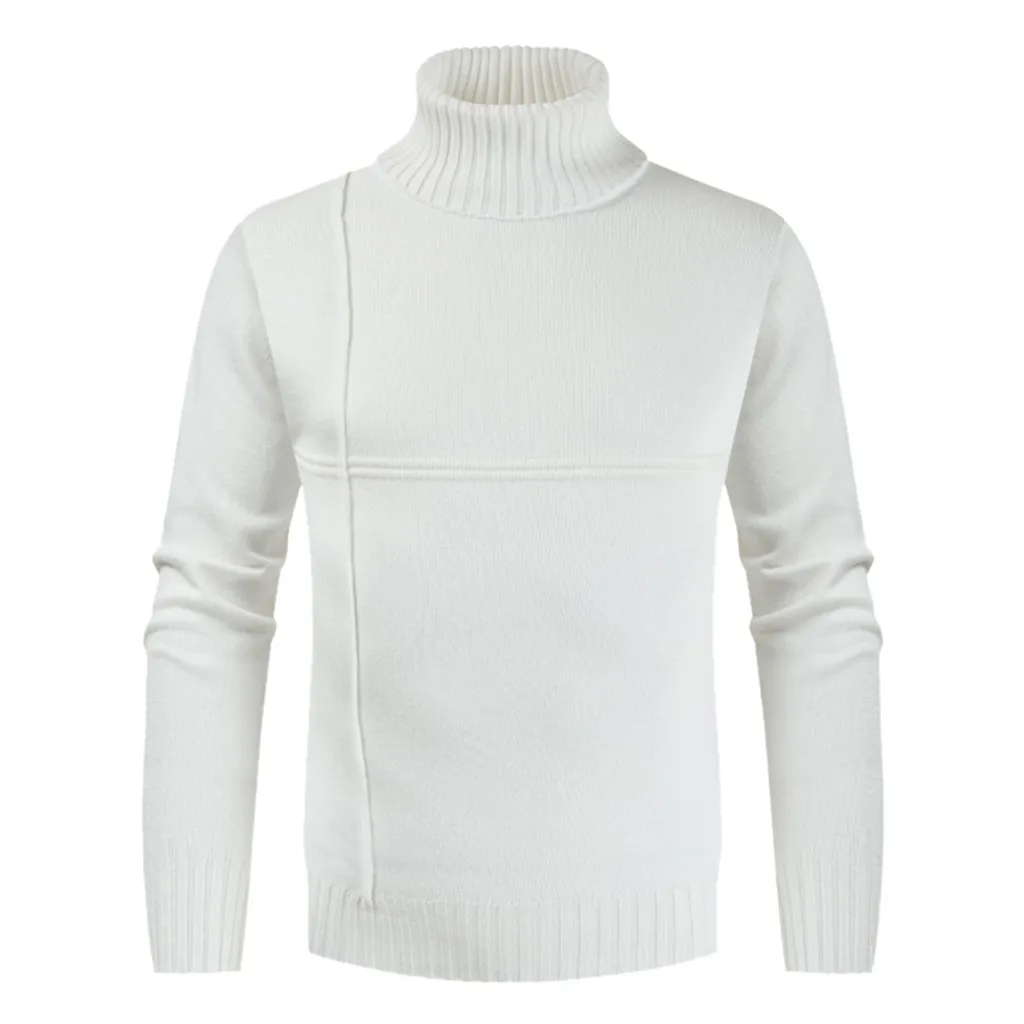 Мужская осенне зимняя повседневная однотонная Водолазка с длинным рукавом