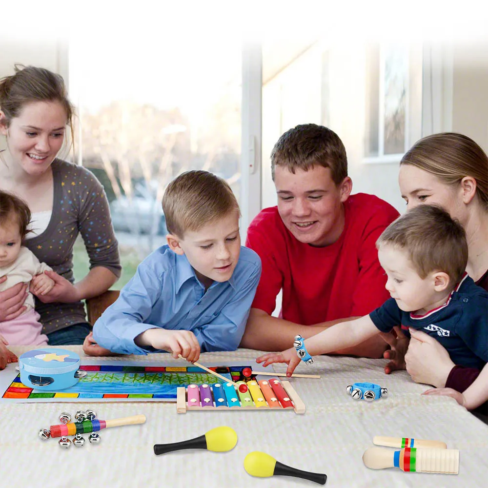 10 шт. Детские Ударные музыкальные инструменты инструмент игрушки набор Ритм