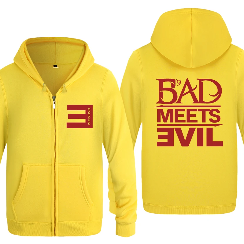 Мужская Флисовая кофта с капюшоном Eminem Bad meet Evil Rock рэп худи 2020 | одежда