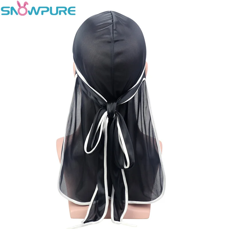 

The new wrap-side elastic cloth long tail cap breathable pirate hat durag female hat designer women's hat