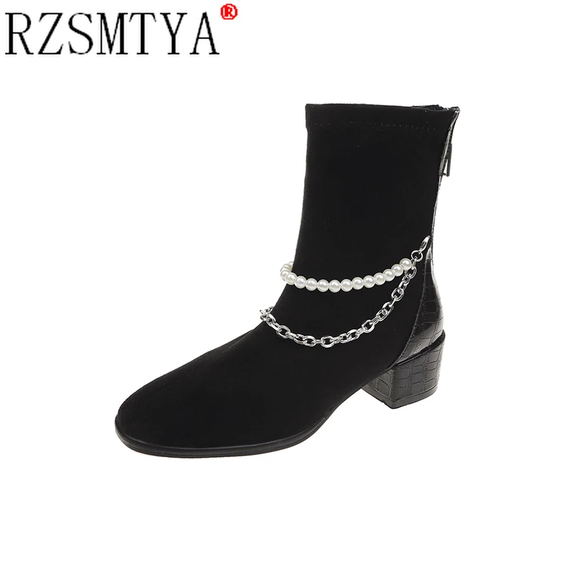 

Women's Ankle Boots Winter Short Boot Evening Party Lady Elegant High Heel Shoes England Style Botas Warm