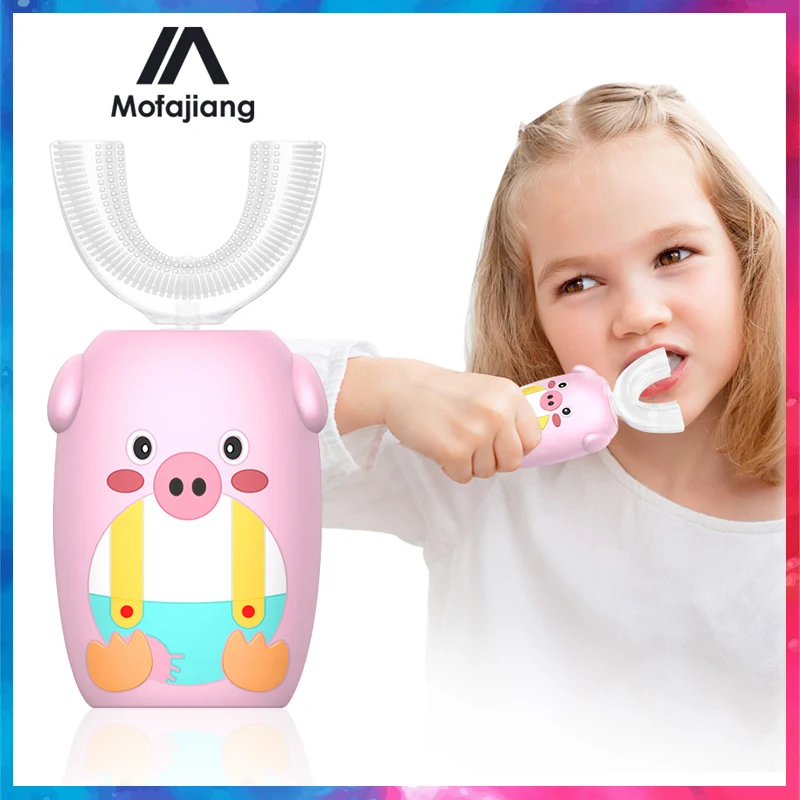 

360 Degrees Electric Toothbrush Kids Smart Automatic Sonic Tooth Brush Children Silicone Teeth Whitening Kit Cleaning Brush Oral