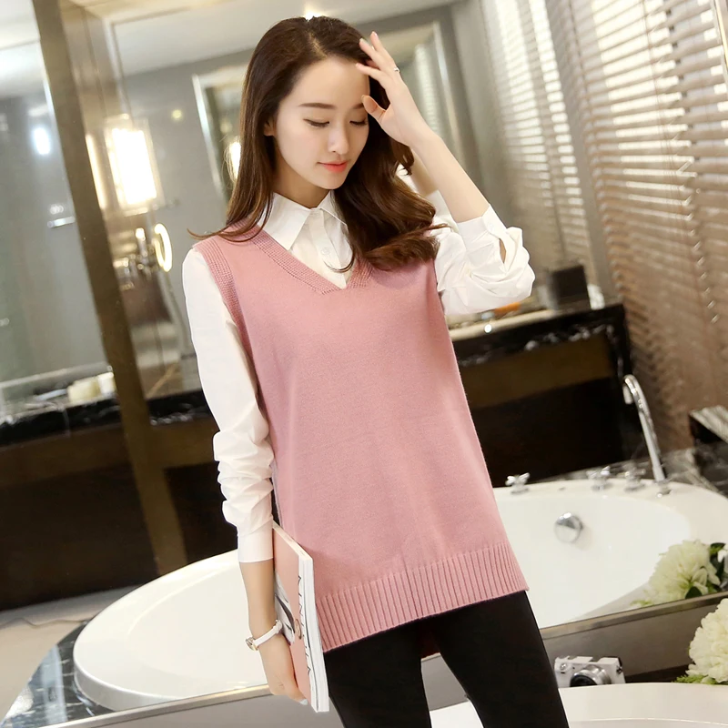 Женский вязаный жилет с V-образным вырезом Осень-зима 2022 |