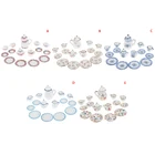 1:12 Миниатюрный фарфоровый чайный набор чашек, кухонная посуда с цветами, кукольный домик 17 шт.компл.