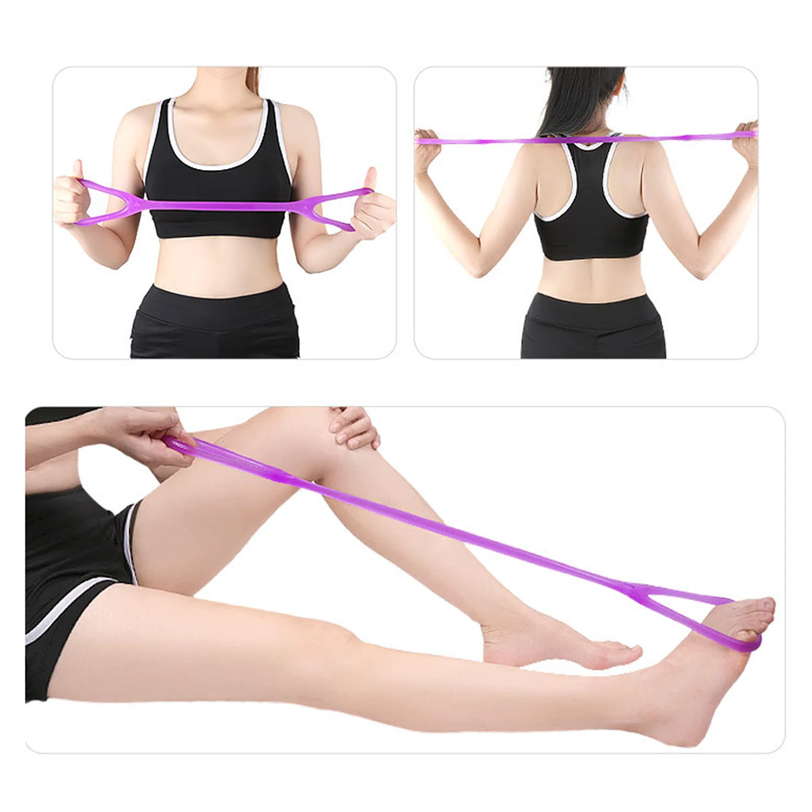 Yoga Pilates Sabuk 8 Bentuk Perlawanan Band Elastis Ketegangan Tali Dada Expander