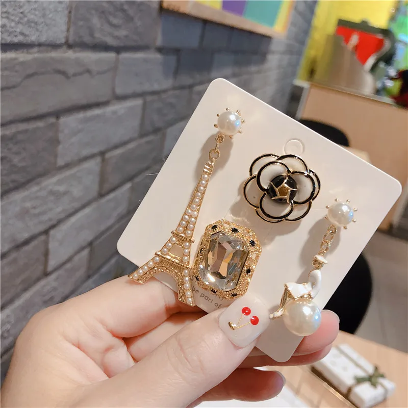 Новинка Женская брошь заколка с милыми цветами буквами S в форме сердца башни