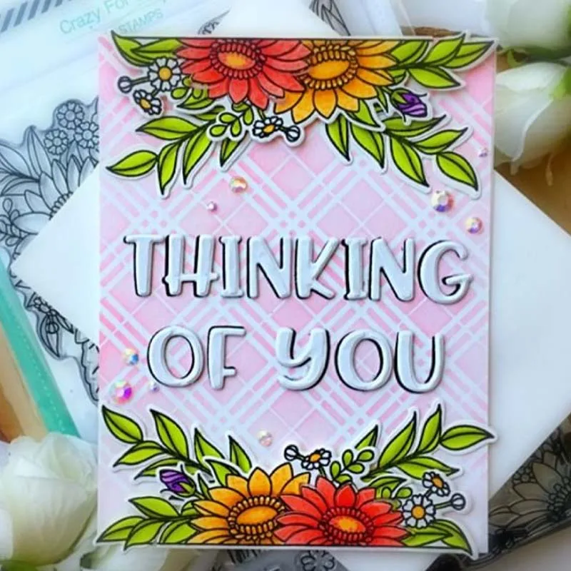 Металлические штампы с надписью &quotthinking of you&quot штамповочные формы для украшения