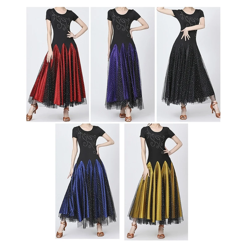 

Elegant Oblique Tassel Sequin Decoration Latin Dance Dresses Samba Rumba Performance Racing Suit Adult Costume Fringed