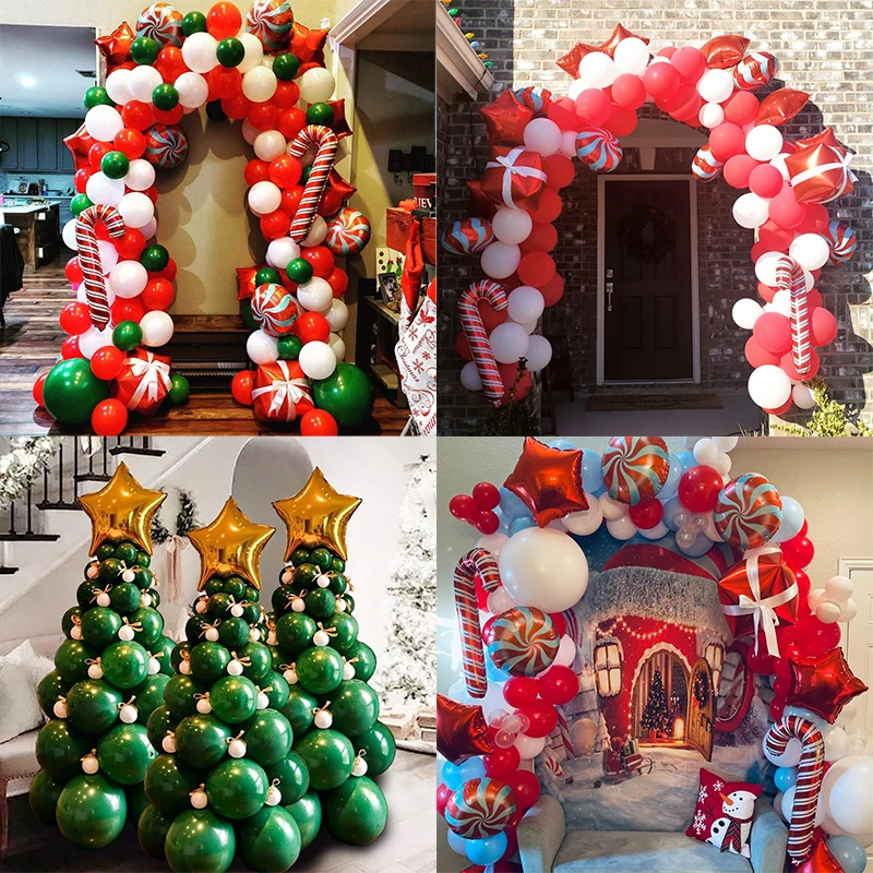 

Christmas Balloon Wreath Front Door Decoration For Home Diy Ballon Garland Xmas Indoor Decor Foil Star Ballon 2022 Navidad Deco