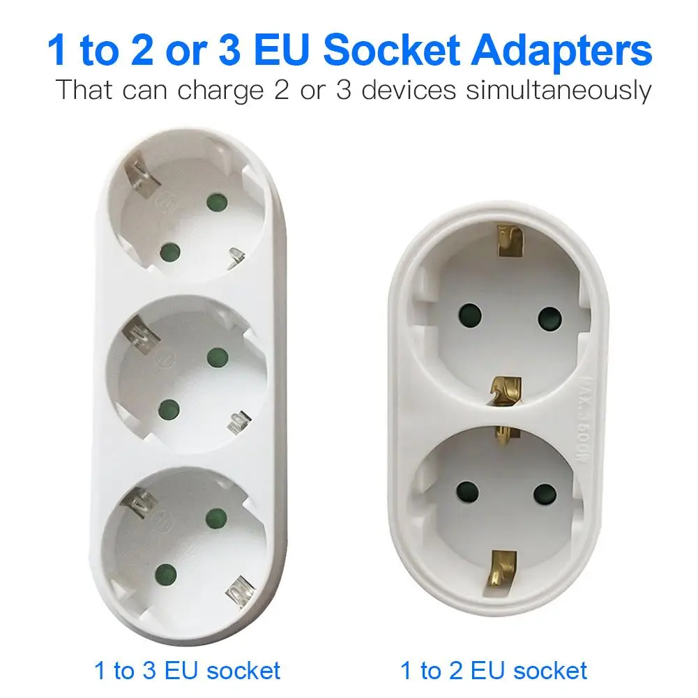 Портативный ЕС гнездо разъема питания адаптер от 1 до 2 3 Круглый AC 250 в блок вилка