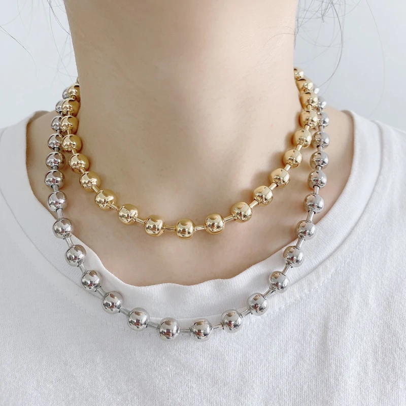5pcs/lot Hiphop Style Fashion Jewelry 8mm Beads Chain Necklace Jewelry For Men Women
