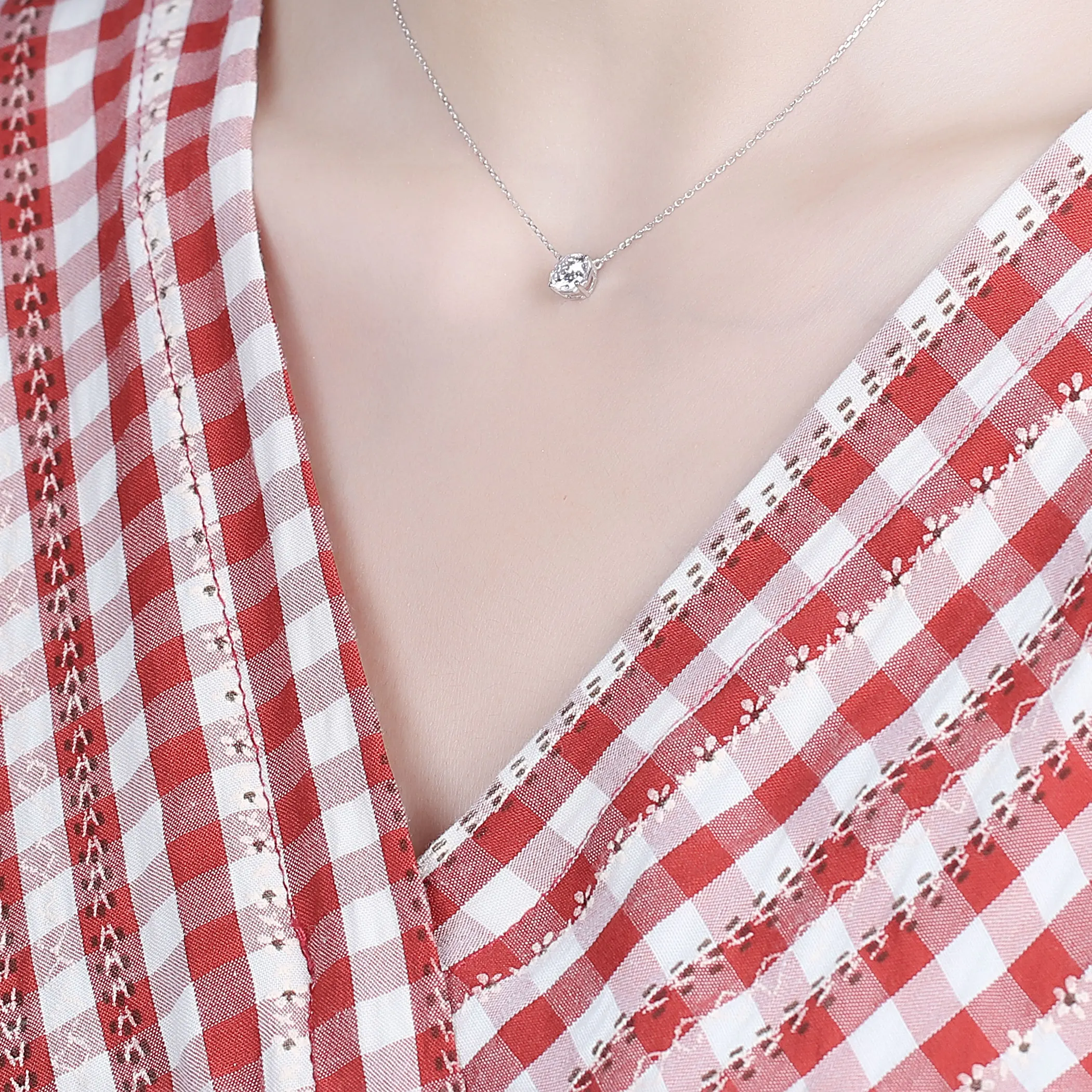 Женское ожерелье с подвеской в виде восьмиугольника кулон из белого золота 14 к 1