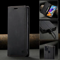 luxury magnetic flip card holder phone case for samsung galaxy a21s luxury book leather cover with rfid blocking material
