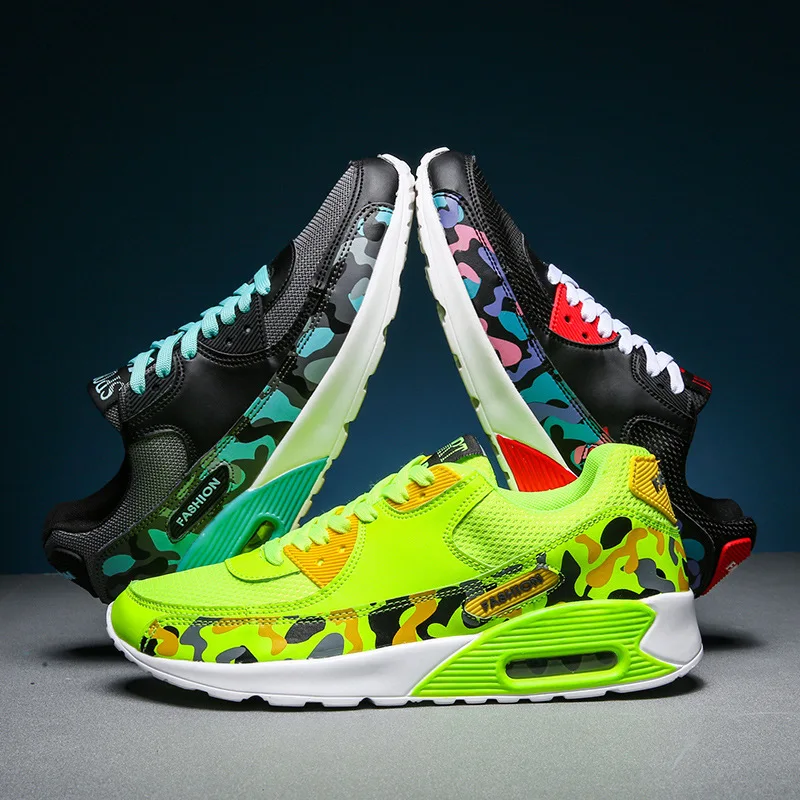 Мужские кроссовки для бега Дышащие с амортизирующей воздушной подушкой Парные