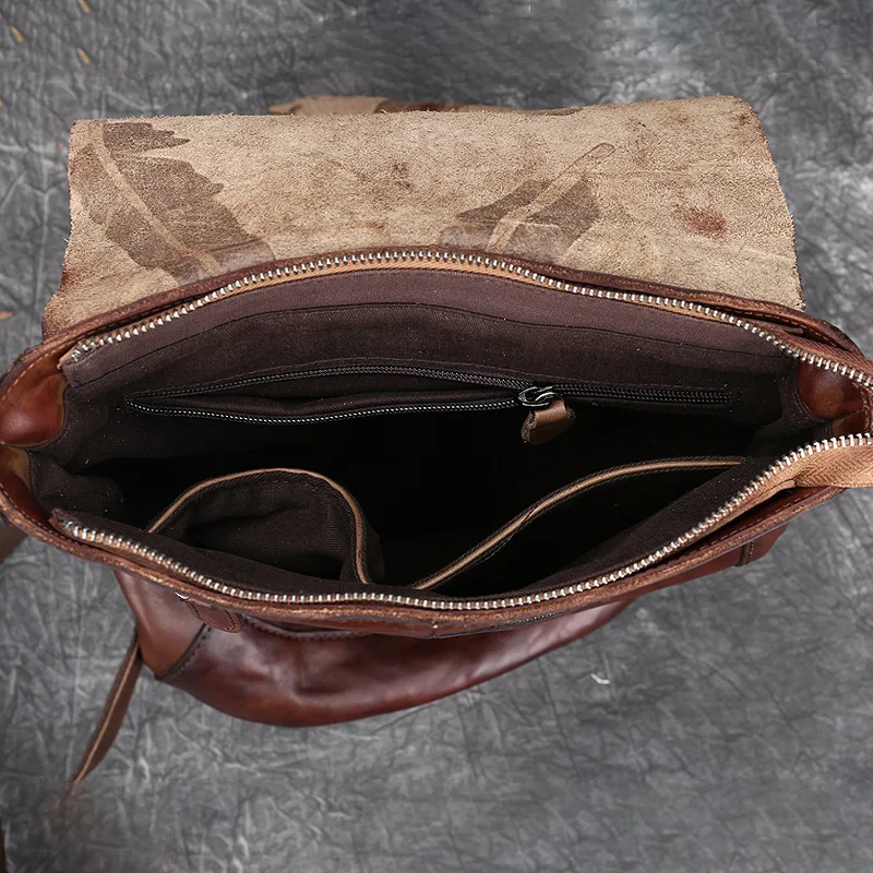 

2020 leather handbags retro embossed women's shoulder bag head layer leather big bag travel backpack women backpacks bag