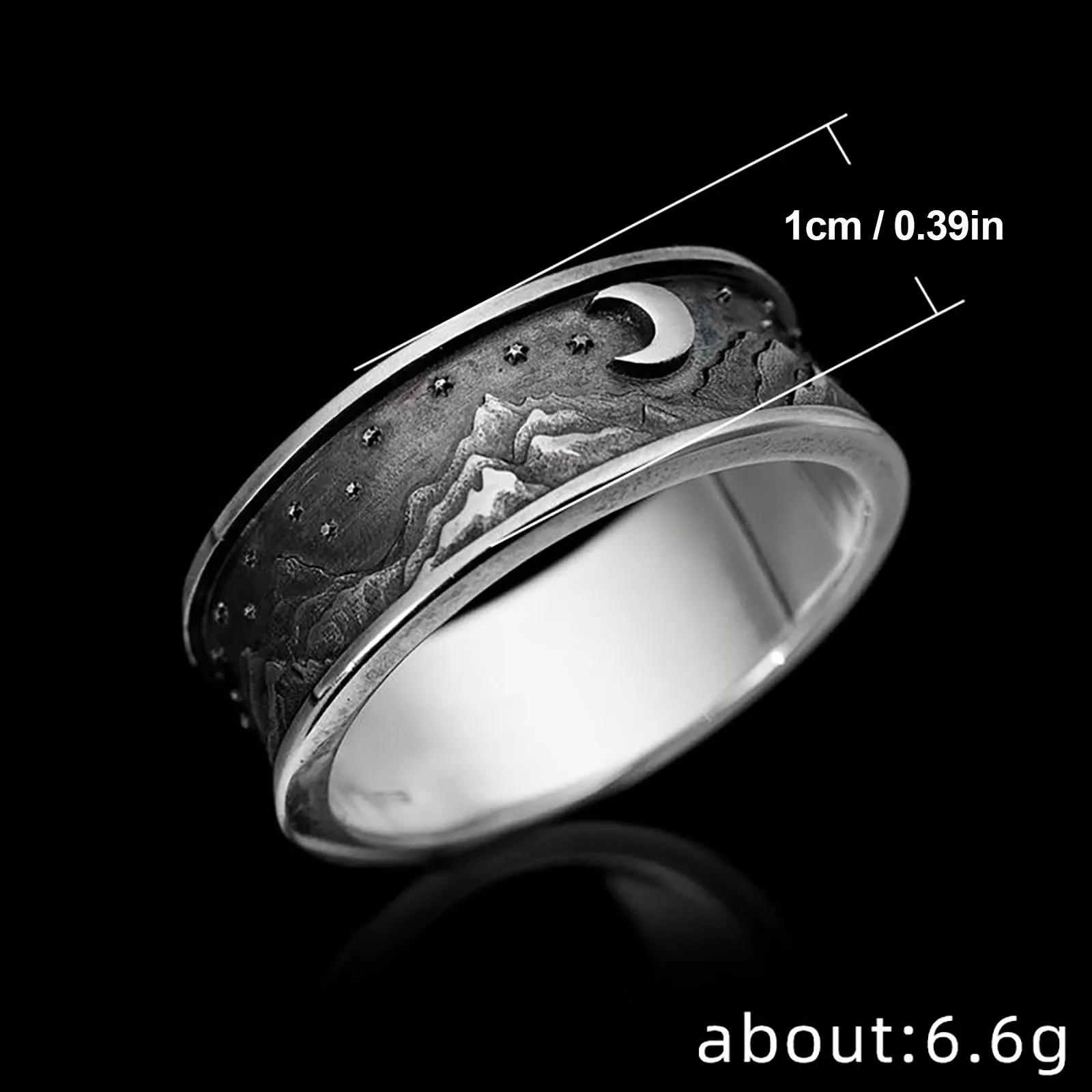 Креативное Винтажное кольцо под звездами Универсальное размер 6-10 для мужчин и