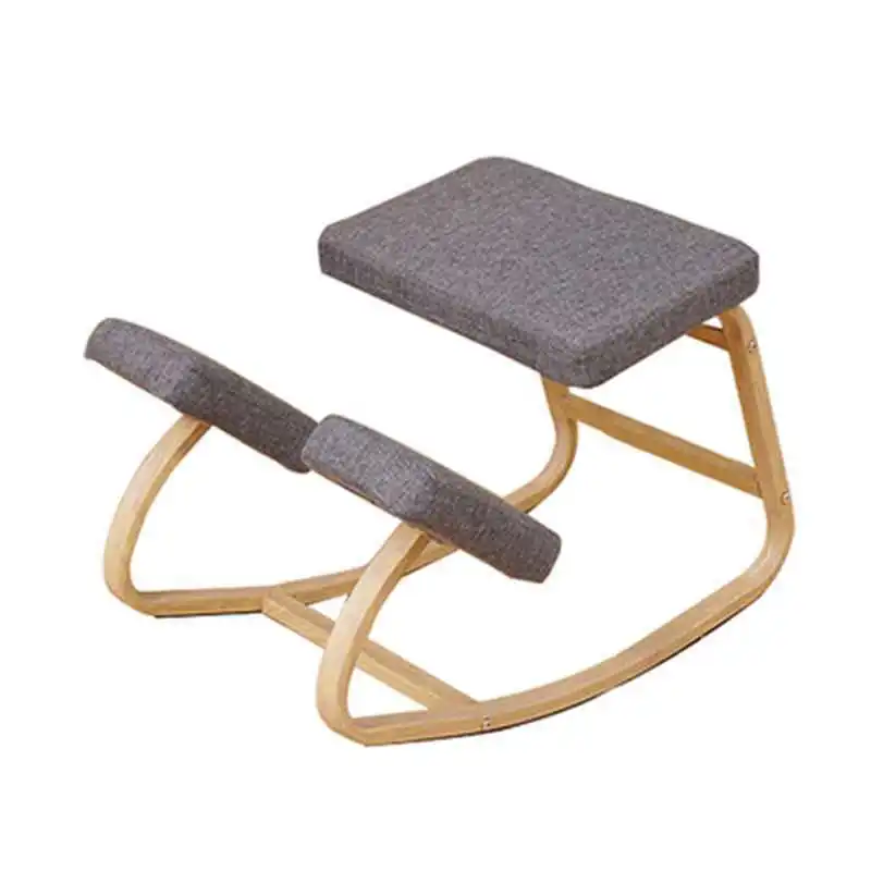 

Rocking Wood Kneel Stool Ergonomic Kneeling Chair Office Chair with Thick Cushion for Improving Posture Relieve Knee Pressure