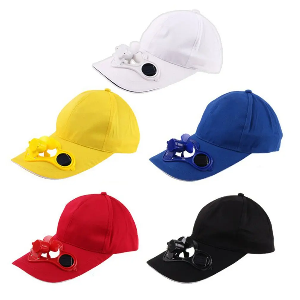 

2021 Sunscreen Powered Fan Hat Summer Outdoor Sports Hat Sun Protection Cap With Solar Fan Bicycle Climbing Fishing Baseball Cap