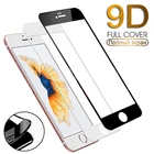 Защитное стекло на экран для смартфонов Apple iPhone 6, 6 Plus, 7, 7 Plus, 8, 8 Plus, 6S, 6S Plus, закаленное, 9D, белыйчерный