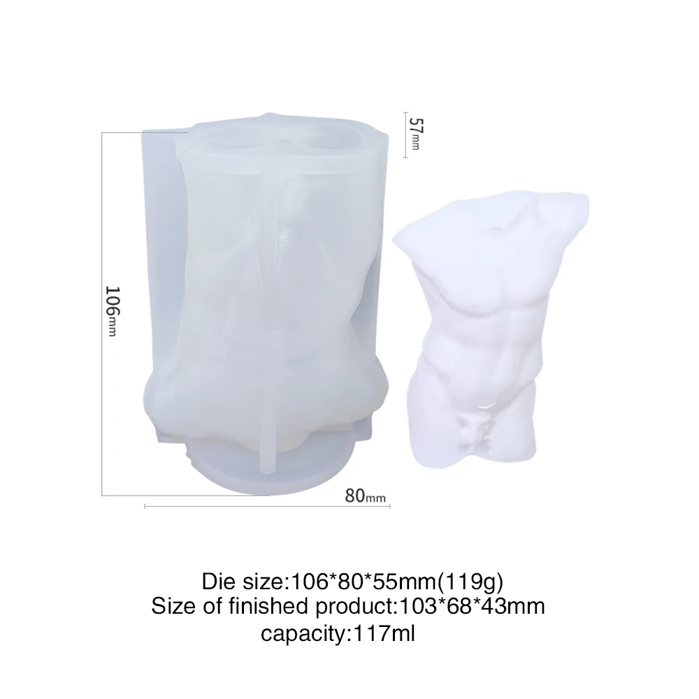 3D самодельная форма для свечей силиконовая человеческого тела мужского и