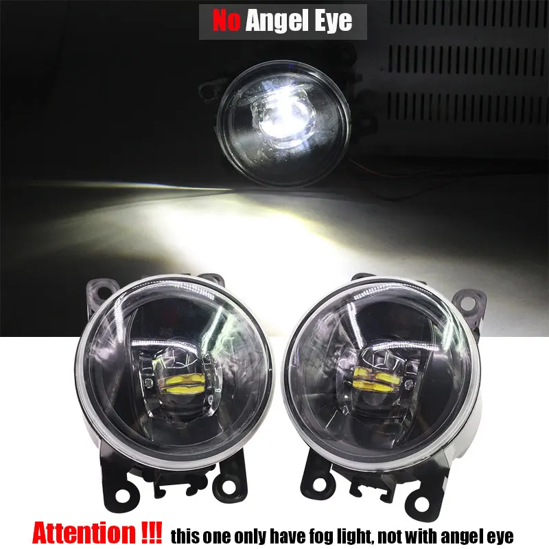 No Angel Eye Cawanerl для Ford EcoSport 2013- автомобильные аксессуары 4000LM светодиодный противотуманный фонарь светильник комплект Ангел глаз DRL Дневной светильник H11 12V - Цвет: No Angel Eye