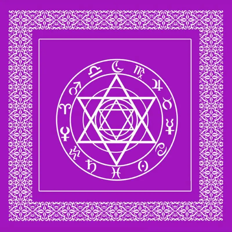 Purple Pattern D 50*50 см Нетканая скатерть Таро настольная игра текстиль Шестигранная Волшебная скатерть для игры квадратный гобелен PXPF - Цвет: Purple Pattern D