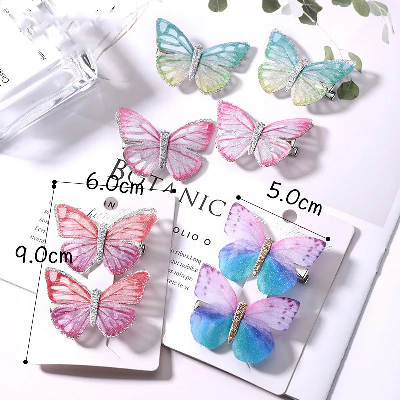 

2pcs/set Butterfly Hairpins for Girls Children Hair Clips Baby Kid Hair Pins Hairgrips Hairstyle Hair Accessories Headwear