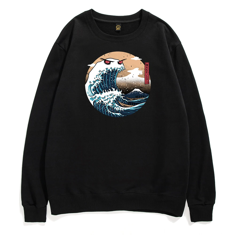 Мужские свитшоты с принтом великого монстра канагава японский стиль модный