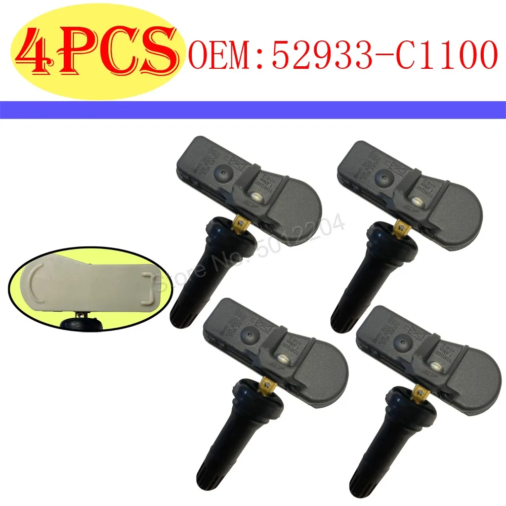 

4 шт. автомобильный датчик давления в шинах TPMS 52933C1100 52933-C1100 для Hyundai Creta IX25 Tucson I40 IX35 Sonata 2014-2018 Tucso