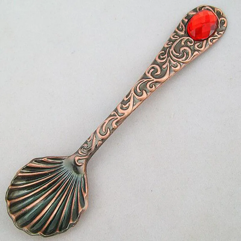 4 шт./компл. ретро кофейная ложка для мороженого металлическая чайной ложки из