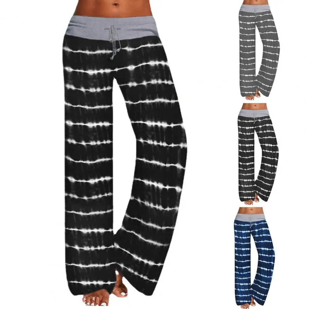 Брюки с поясом приятные для кожи прочные женские свободные брюки принтом весны