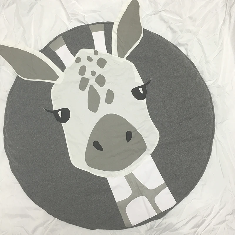 giraffe Детские коврики для игр, Детские Мультяшные животные, лиса, слон, кролик, одеяло для ползания, Ковровые Коврики, сумка для хранения, детские игрушки, мешочек для мелочей - Цвет: giraffe