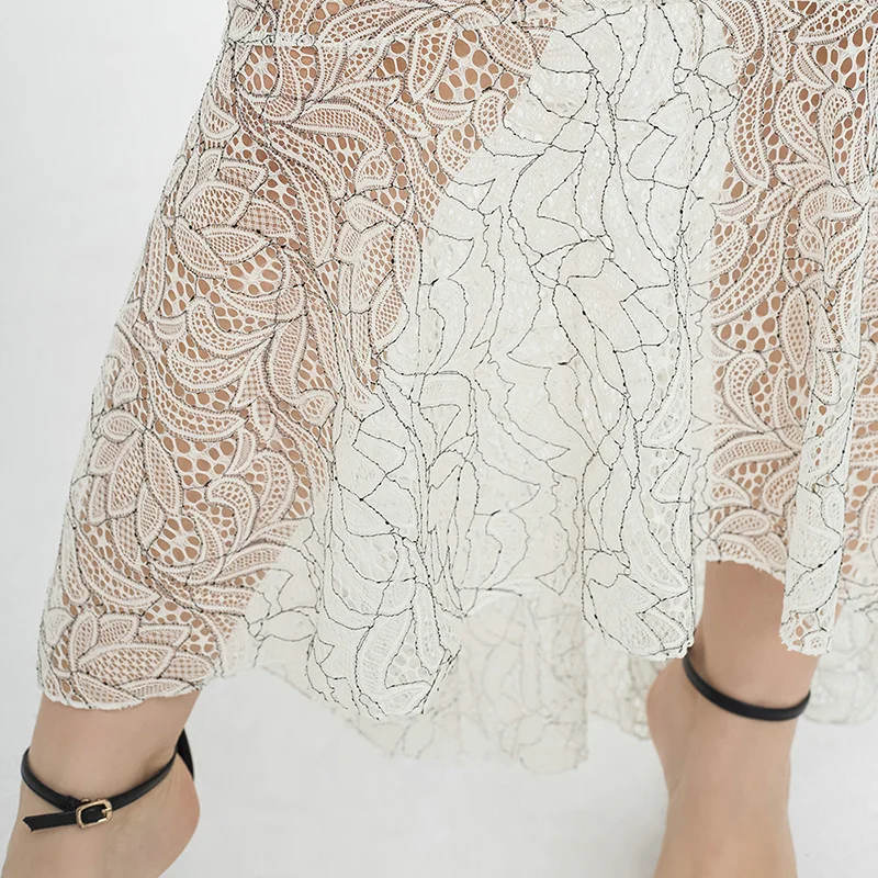 

Dresses for Women 2020 Spring and Summer New Cross-Border Large Size Dress Fat mm Fresh Sweet Off-Shoulder Sexy Slim Lace Dress