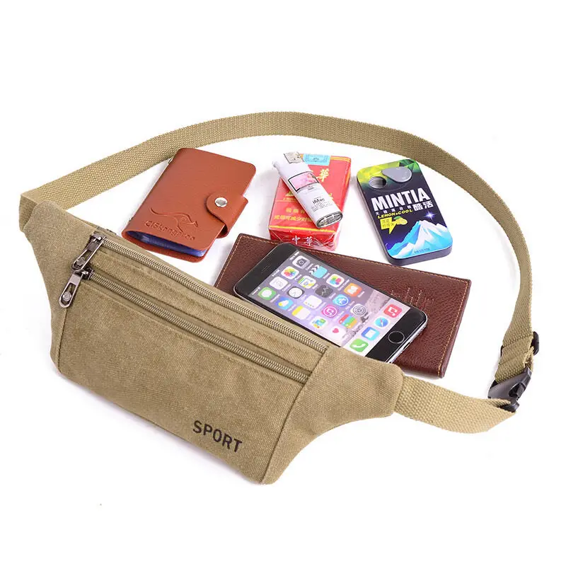 

Women Men Fanny Pack Waist Belt Bag Canvas Purse Travel Camping Hiking Pocket Belly Pouch for Phone Coins