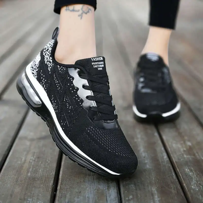 

Us 14 Running Shoes Woman Number 9.5 Women's High Sports Shoes Top Sneakers Air Most Popular Style Sneakers Sport White Tennis