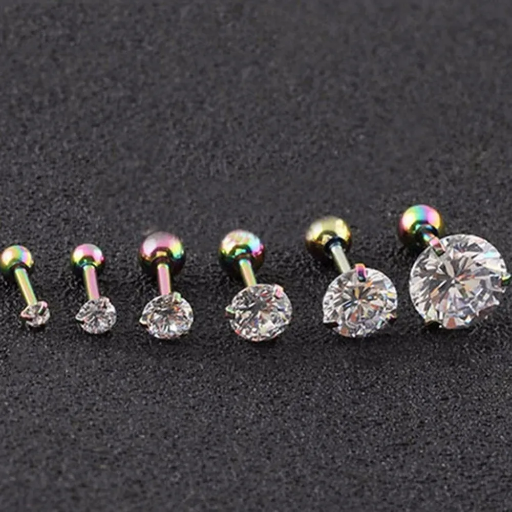 Комплект из 2 предметов с украшением в виде кристаллов цирконием CZ 3 зубец ушной