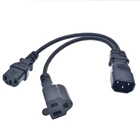 Разветвитель питания Y-типа, Переходный кабель, один штекер IEC 320 C14 на C13 + Nema 5-15R, короткий шнур мама для дисплея компьютерного хоста *