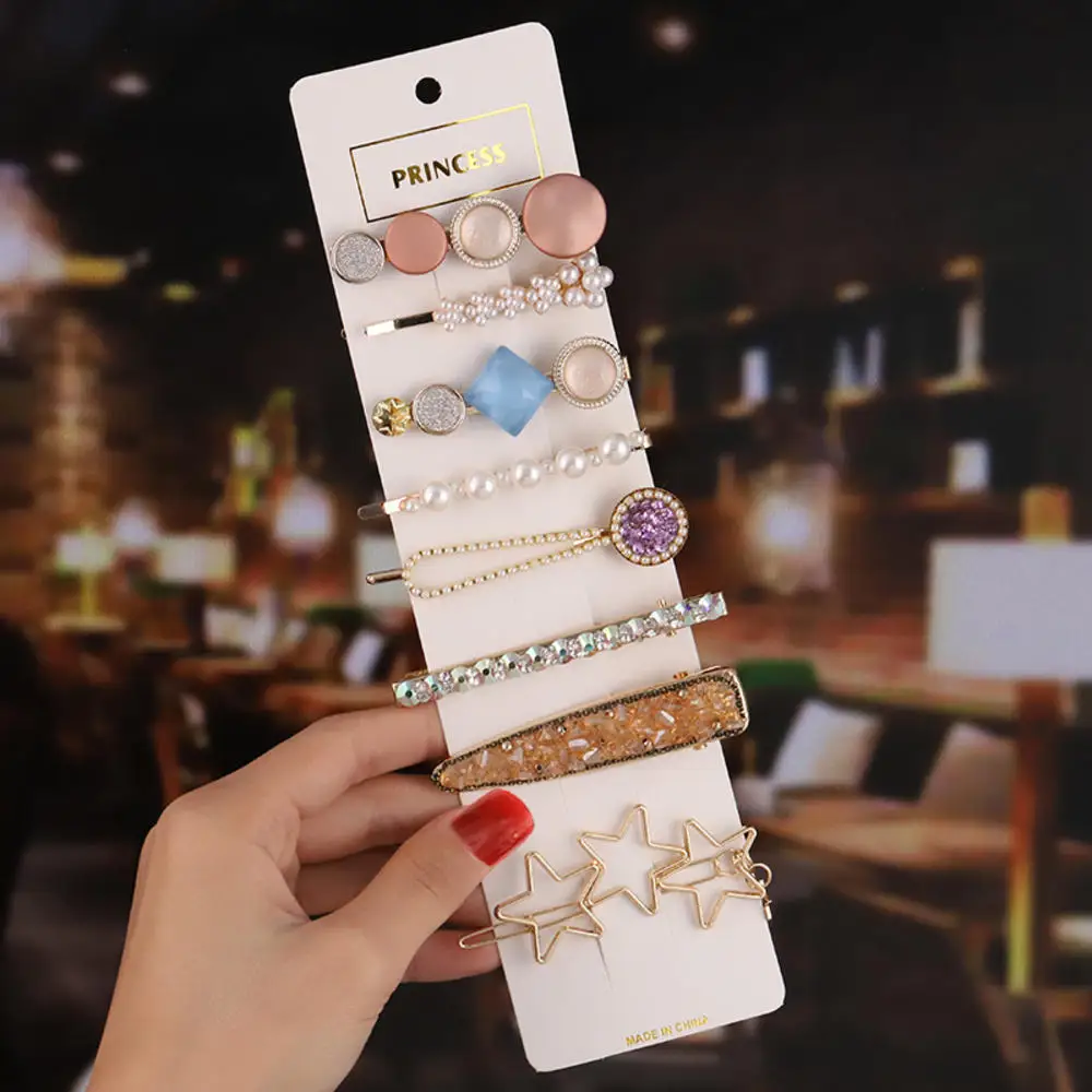 Заколка для волос женская с искусственным жемчугом элегантный зажим бусинами