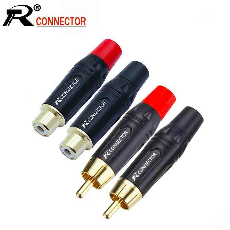 4 шт./лот RCA мужской/женский разъем высокое качество позолоченный RCA штекер Гнездо аудио динамик Phono разъем