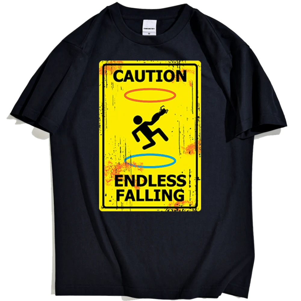 

2021 Summer Men's T-shirt Rusty Yellow Sign Warns of Endless Decline Print Pattern Comfortable Punk Clothes Street Menswear