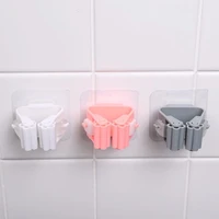 broom hanger storage rack organizer clips clamping seamless mop hooks bathroom tools suction hanging pipe hooks household tools