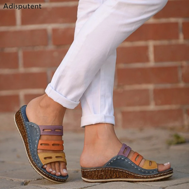 Женские сандалии с открытым носком ADISPUTENT 3 цвета повседневные пляжные шлепанцы