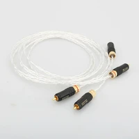 pair 3ag occ copper silver plated audio interconnects cable with wbt 0144 rca plugextension cord