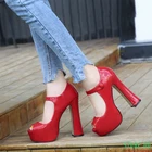 Туфли-лодочки женские, открытый носок, платформа, высокий каблук 14 см, пикантные, однотонные