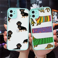 animal dachshund doberman dog phone case clear funda matte transparent for blue iphone 7 8 x xs xr 11 12 pro plus max mini