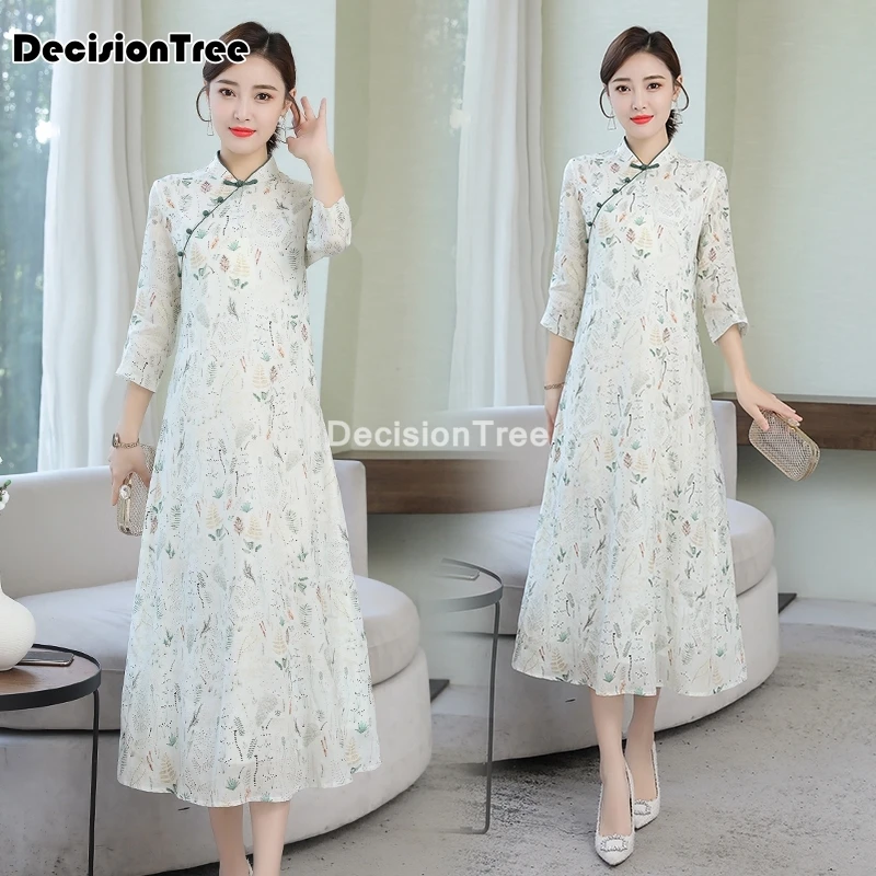 

2022 кружевные хлопковые платья Чонсам с подкладкой, Шанхай, ретро, новинка, китайские платья qipao, платье, восточное платье, qipao ao dai