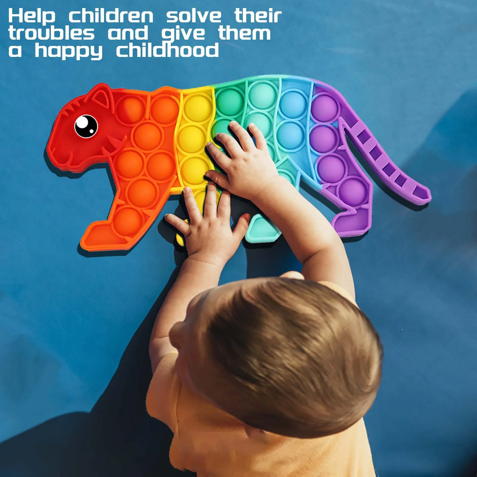 Пузырьковая игрушка-антистресс радужная форма леопарда игрушки-антистресс